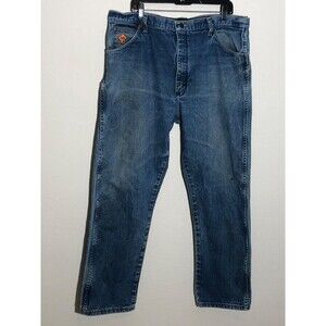 Wrangler FR Jeans Mens 38x31 Relaxed‎ Fit Flame Resistant Medium Wash FR31MWZ